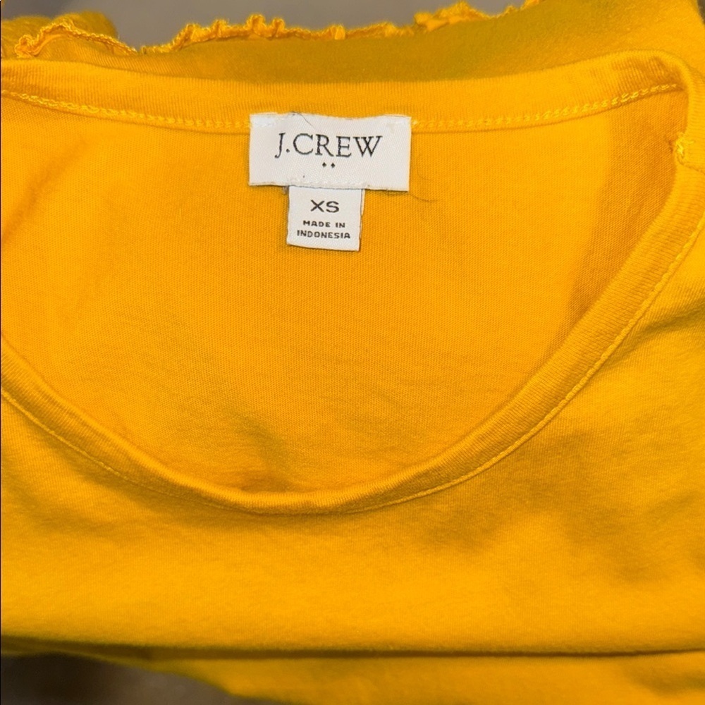 J. Crew Yellow Eyelet Ruffle Tank Top - Picture 3 of 3